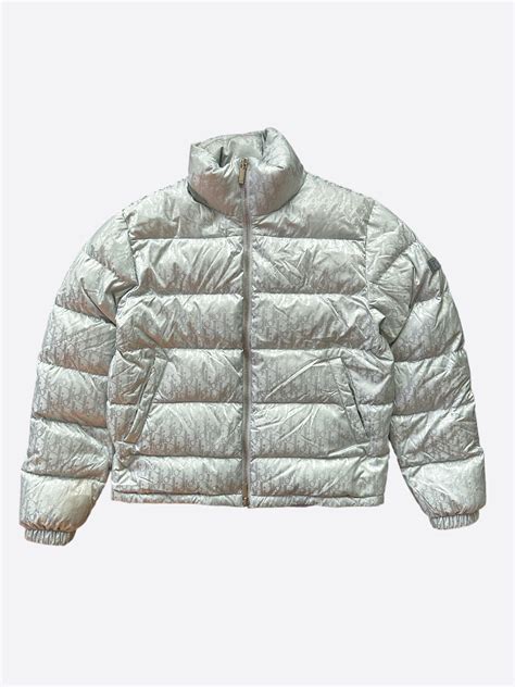 dior silver puffer jacket|dior oblique puffer jacket.